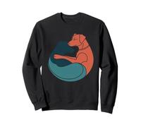 Illustrazione Minimalista Due Cani Che Si Abbracciano Felpa