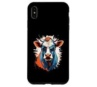 Illustrazione Mucca Con Occhiali Splash Art Custodia per iPhone XS Max