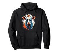 Illustrazione Mucca con Occhiali Splash Art Felpa con Cappuccio