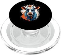 Illustrazione Mucca Con Occhiali Splash Art PopSockets PopGrip per MagSafe