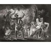Illustrazione per la commedia di William Shakespeare Macbeth Act IV Scene I. Da un'incisione del XVIII secolo di Robert Thew dopo un'opera di Sir Joshua Reynolds. Stampa poster di Ken Welsh (18 x 13)