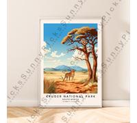 Illustrazione Poster Del Parco Nazionale Kruger Sudafrica Stampa Decor Unframed