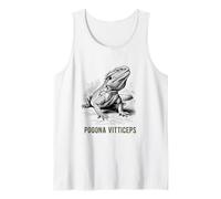 Illustrazione scientifica del Drago Barbuto di Pogona Vitticeps Canotta