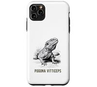 Illustrazione scientifica del drago barbuto di Pogona Vitticeps Custodia per iPhone 11 Pro Max