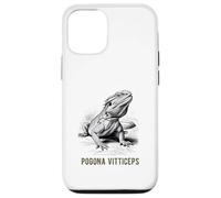Illustrazione scientifica del drago barbuto di Pogona Vitticeps Custodia per iPhone 12/12 Pro
