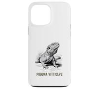 Illustrazione scientifica del drago barbuto di Pogona Vitticeps Custodia per iPhone 13 Pro Max