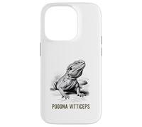 Illustrazione scientifica del drago barbuto di Pogona Vitticeps Custodia per iPhone 14 Pro