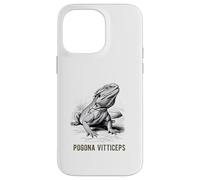 Illustrazione scientifica del drago barbuto di Pogona Vitticeps Custodia per iPhone 14 Pro Max