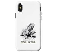 Illustrazione scientifica del drago barbuto di Pogona Vitticeps Custodia per iPhone X/XS