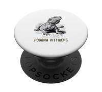 Illustrazione scientifica del drago barbuto di Pogona Vitticeps PopSockets PopGrip Adesivo