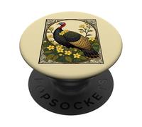 Illustrazione selvaggia di fiori di tacchino e gelsomino PopSockets PopGrip Adesivo