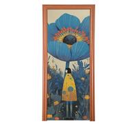 Illustrazione Stile Fiori Blu Copertura Della Porta Interna 91,4x248,9 cm Farfalla Compleanno Banner Holiday Party Forniture L