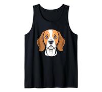 Illustrazione Testa di Beagle in Stile Cartoon Canotta
