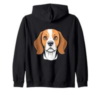 Illustrazione Testa di Beagle in Stile Cartoon Felpa con Cappuccio
