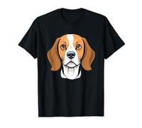 Illustrazione Testa di Beagle in Stile Cartoon Maglietta