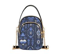 Illustrazione turistica Aztec Indigo Vector trendy borsa a tracolla per gli uomini con borse da donna multi tasche per lavoro