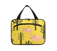 Illustrazione turistica maiale giallo vettore appeso compongono borse per le donne con gancio, necessità progettista per il viaggio deve avere bolso de mano para hombre L, turismo, illustrazione