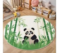 Illustrazione Un Simpatico Panda Tappeto Rotondo Verde Salvia Tappeti 200Cm Antiscivolo Lavabile In Lavatrice Tondo Tapette Salotto Camera Da Letto Soggiorno Scendiletto Pelo Corto Rotondi Carpet