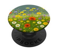 Illustrazione variopinta del prato dei fiori selvatici PopSockets PopGrip Adesivo