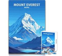 Illustrazione vettoriale del Monte Everest Nepal, puzzle da 1000 pezzi per adulti, gioco di abilità educativo interattivo, ottima idea regalo significativa, dimensioni 50x75cm