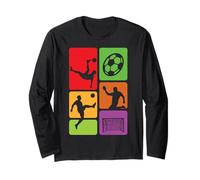 Illustrazione Vintage Giocatori di Calcio Palla e Scopo Maglia a Manica