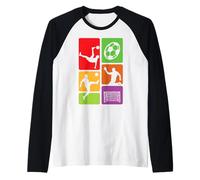 Illustrazione Vintage Giocatori di Calcio Palla e Scopo Maglia con Maniche Raglan