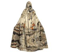 Illustrazioni da sogno, mantello con cappuccio per adulti per Halloween, mantello lungo da strega e vampiro, mantello da fiera medievale e rinascimentale per cosplay, balli in maschera e feste a te