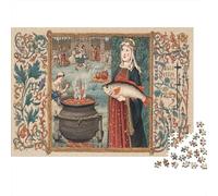 Illustrazioni di manoscritti medievali|Bordi floreali| Puzzle Divertenti Per Tutta La Famiglia 1000pcs (75x50cm) Adulti