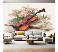 Illustrazioni Retrò Carta da Parati Musica violino Fotomurali in TNT Fotomurali Murale alla Moda Decor da Muro Poster Gigante Design Carta per Pareti Ornamento 350 x 250 cm