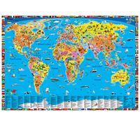 Illustrierte politische Weltkarte: Poster