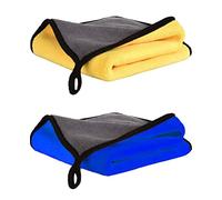 ILLUVA Panno Asciugatura di Pulizia in Microfibra Superfine, Panni per Lucidatura ad Alto Grado di Assorbimento e Resistenza per Auto o la Casa, 60 x 90cm (2 pezzi)