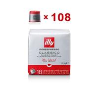 Illy 108 Capsule Caffè Iperespresso Classico Tostatura Media (Rosso)