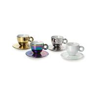 illy 25567 | 4 tazze da Cappuccino Art Collection John Armleder | Set di 4 Tazze + 4 Piattini Numerati e Firmati