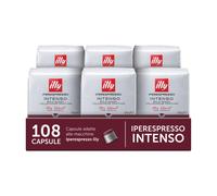 illy, Caff? in Capsule Iperespresso INTENSO, 100% Arabica con Note di Cacao e Frutta Secca, Retrogusto Pieno e Corposo, 6 Confezioni da 18 (108 Capsul