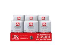 illy, Caffè all'Americana in Capsule Iperespresso CLASSICO, 108 Capsule | 100% Arabica con Note di Fiori d'Arancio e Gelsomino, Gusto Morbido e Dolce, 6 Confezioni da 18