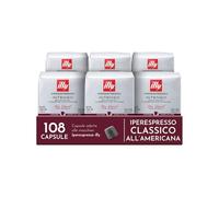 illy, Caffè all'Americana in Capsule Iperespresso Tostato INTENSO, 100% Arabica con Note di Cacao e Frutta secca, Gusto Pieno e Corposo, 6 Confezioni da 18 (108 Capsule Totali)