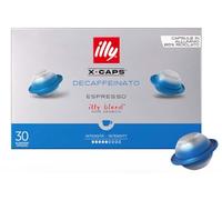 Illy Caffe Capsule in Alluminio per Sistema X-Caps Decaffeinato Dek 100% Arabica Gusto equilibrato, con note di caramello, cioccolato, pan tostato e un retrogusto dolce. Confezione da 30 Capsule.