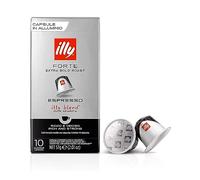 illy Caffè Forte - Cialde Caffè 100% Arabica - Tostatura Extra Dark - Ideale per il tuo Espresso Lungo - Capsule Caffè Nespresso Compatibili illy - Confezione da 10