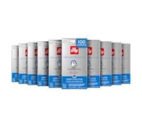 illy, Caffè in Capsule Compatibili in Alluminio DECAFFEINATO, 100% Arabica con Note di Caramello, Cioccolato e Pan Tostato, Senza Caffeina, Gusto Equilibrato, 10 Confezioni da 10 Capsule (100 Totali)