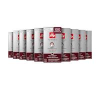 illy, Caffè in Capsule Compatibili in Alluminio INTENSO, 100% Arabica con Note di Cacao e Frutta Secca, Retrogusto Pieno e Corposo, 10 Confezioni da 10 (100 Capsule Totali)