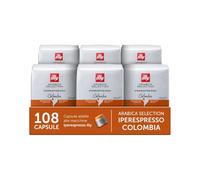 illy, Caffè in Capsule Iperespresso Arabica Selection Colombia, 100% Arabica con Note Fruttate di Agrumi e Frutti Rossi, Gusto dalla Delicata Acidità, 6 Confezioni da 18 (108 Capsule Totali)