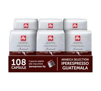 illy, Caffè in Capsule Iperespresso Arabica Selection Guatemala, 100% Arabica con Note di Cioccolato, Gusto Amaro e Intenso, 6 Confezioni da 18 (108 Capsule Totali)