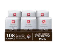 illy, Caffè in Capsule Iperespresso Arabica Selection India, 100% Arabica con Note di Pepe Nero e Cioccolato Extra Fondente, Elevata Intensità Aromatica, 6 Confezioni da 18 (108 Capsule Totali)