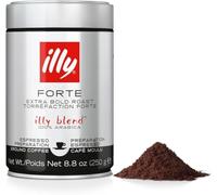 illy, Caffè Macinato per Espresso Tostato FORTE, 100% Arabica con Intenso Aroma di Pan Tostato e un Retrogusto di Cioccolato Fondente, Gusto Deciso, Confezione da 250g