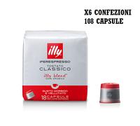illy Capsule Caffè Iperespresso Tostato CLASSICO rosso, 6 Confezioni da 18 Capsu