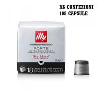 Illy capsule caffè iperespresso tostato forte nero, 6 confezioni da 18 capsule, totale 108 capsule