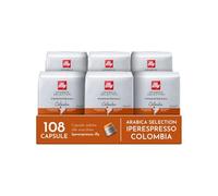 illy, Caffè in Capsule Iperespresso Arabica Selection Colombia, 100% Arabica con Note Fruttate di Agrumi e Frutti Rossi, Gusto dalla Delicata Acidità, 6 Confezioni da 18 (108 Capsule Totali)