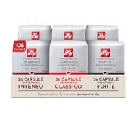 illy, Capsule Iperespresso Mix Blend Home, 2x CLASSICO 2x INTENSO e 2x FORTE, 100% Arabica, Caffè Espresso come al Bar, 6 Confezioni da 18 (108 Capsule Totali)