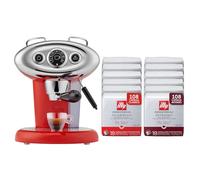 illy, Macchina per Caffè Iperespresso X7.1 con 216 Capsule Iperespesso (108 CLASSICO e 108 INTENSO), Caffè Espresso, Montalatte per Cappuccino, Arresto e Decalcificazione Automatica, Colore Rosso