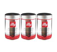Illy Moka, caffè arabica 100%, caffè tostato macinato, per espresso, tostatura normale, in barattolo, 3 x 250 g